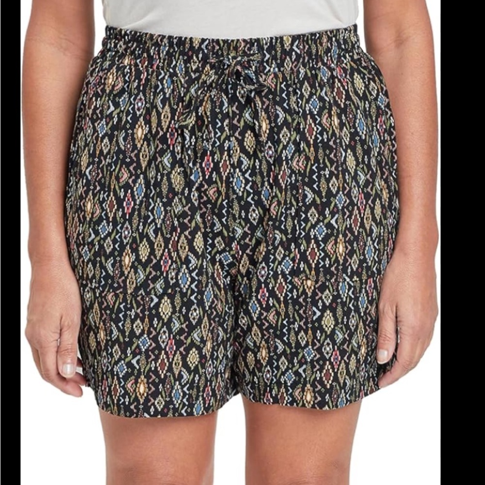 Royalty for Me High-Rise Patterned Black Women's Shorts w/ Pockets Size L